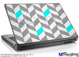 Laptop Skin (Medium) - Chevrons Gray And Aqua