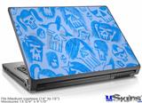 Laptop Skin (Medium) - Skull Sketches Blue