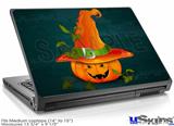 Laptop Skin (Medium) - Halloween Mean Jack O Lantern Pumpkin