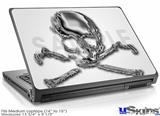 Laptop Skin (Medium) - Chrome Skull on White