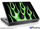 Laptop Skin (Medium) - Metal Flames Green