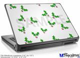 Laptop Skin (Medium) - Holly Leaves on White