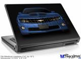 Laptop Skin (Medium) - 2010 Chevy Camaro Aqua - Black Stripes on Black