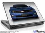 Laptop Skin (Medium) - 2010 Chevy Camaro Aqua - Black Stripes