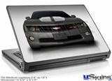 Laptop Skin (Medium) - 2010 Chevy Camaro Cyber Gray - White Stripes