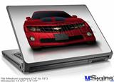 Laptop Skin (Medium) - 2010 Chevy Camaro Jeweled Red - Black Stripes