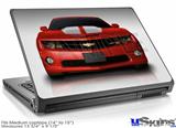 Laptop Skin (Medium) - 2010 Chevy Camaro Victory Red - White Stripes