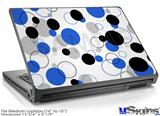 Laptop Skin (Medium) - Lots of Dots Blue on White