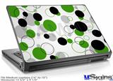 Laptop Skin (Medium) - Lots of Dots Green on White