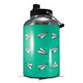 Skin Decal Wrap for 2017 RTIC One Gallon Jug Paper Planes Turquoise (Jug NOT INCLUDED) by WraptorSkinz