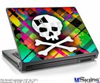 Laptop Skin (Small) - Rainbow Plaid Skull