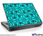 Laptop Skin (Small) - Skull Patch Pattern Blue