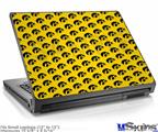 Laptop Skin (Small) - Iowa Hawkeyes Tigerhawk Tiled 06 Black on Gold