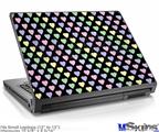 Laptop Skin (Small) - Pastel Hearts on Black