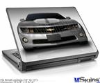 Laptop Skin (Small) - 2010 Chevy Camaro Silver - White Stripes