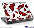 Laptop Skin (Small) - Butterflies Red