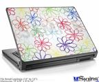 Laptop Skin (Small) - Kearas Flowers on White