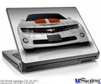 Laptop Skin (Small) - 2010 Chevy Camaro White - Orange Stripes