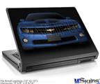 Laptop Skin (Small) - 2010 Chevy Camaro Aqua - Black Stripes on Black