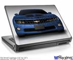 Laptop Skin (Small) - 2010 Chevy Camaro Aqua - Black Stripes