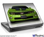 Laptop Skin (Small) - 2010 Chevy Camaro Green - Black Stripes