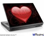 Laptop Skin (Small) - Glass Heart Grunge Red