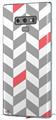 Decal style Skin Wrap compatible with Samsung Galaxy Note 9 Chevrons Gray And Coral