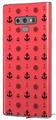 Decal style Skin Wrap compatible with Samsung Galaxy Note 9 Nautical Anchors Away 02 Coral