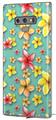 Decal style Skin Wrap compatible with Samsung Galaxy Note 9 Beach Flowers Seafoam Green