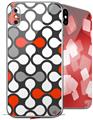 2 Decal style Skin Wraps set for Apple iPhone X and XS Locknodes 05 Red