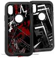 2x Decal style Skin Wrap Set compatible with Otterbox Defender iPhone X and Xs Case - Baja 0003 Red Dark (CASE NOT INCLUDED)