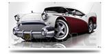 1957 Buick Roadmaster Burgundy Garage Decor Shop Banner 36"x72"