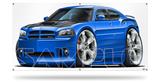 Charger Super Bee Blue Garage Decor Shop Banner 36"x72"