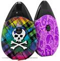 Skin Decal Wrap 2 Pack compatible with Suorin Drop Rainbow Plaid Skull VAPE NOT INCLUDED