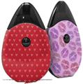 Skin Decal Wrap 2 Pack compatible with Suorin Drop Hearts Red On White VAPE NOT INCLUDED