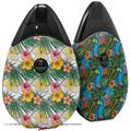 Skin Decal Wrap 2 Pack compatible with Suorin Drop Beach Flowers 02 White VAPE NOT INCLUDED