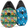 Skin Decal Wrap 2 Pack compatible with Suorin Drop Beach Flowers 02 Seafoam Green VAPE NOT INCLUDED