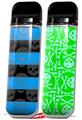 Skin Decal Wrap 2 Pack for Smok Novo v1 Skull Stripes Blue VAPE NOT INCLUDED