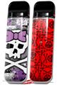 Skin Decal Wrap 2 Pack for Smok Novo v1 Princess Skull Purple VAPE NOT INCLUDED