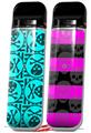 Skin Decal Wrap 2 Pack for Smok Novo v1 Skull Patch Pattern Blue VAPE NOT INCLUDED