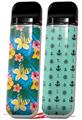 Skin Decal Wrap 2 Pack for Smok Novo v1 Beach Flowers 02 Blue Medium VAPE NOT INCLUDED