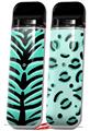 Skin Decal Wrap 2 Pack for Smok Novo v1 Teal Tiger VAPE NOT INCLUDED