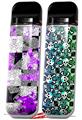 Skin Decal Wrap 2 Pack for Smok Novo v1 Purple Checker Skull Splatter VAPE NOT INCLUDED