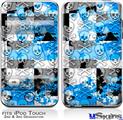 iPod Touch 2G & 3G Skin - Checker Skull Splatter Blue