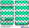 iPod Touch 2G & 3G Skin - Kearas Daisies Stripe Sea Foam