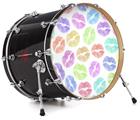 Vinyl Decal Skin Wrap for 20" Bass Kick Drum Head Rainbow Lips White - DRUM HEAD NOT INCLUDED