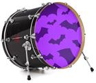Decal Skin works with most 26" Bass Kick Drum Heads Deathrock Bats Purple - DRUM HEAD NOT INCLUDED