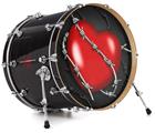 Decal Skin works with most 26" Bass Kick Drum Heads Barbwire Heart Red - DRUM HEAD NOT INCLUDED