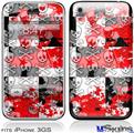 iPhone 3GS Skin - Checker Skull Splatter Red