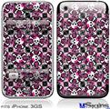 iPhone 3GS Skin - Splatter Girly Skull Pink